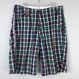 OTB Purple Plaid Shorts Sz 36